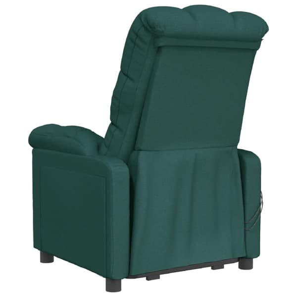 Massagefåtölj mörkgrön tyg