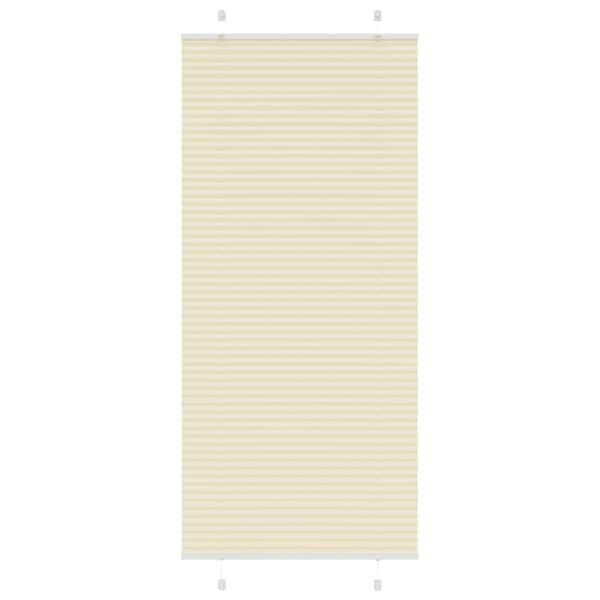 Plisserad persienn cremefärgad 85x200 cm tyg bredd 84,4 cm