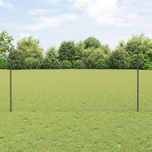 Staketstolpar 22 st U-Kanal Grå 120 cm Stål