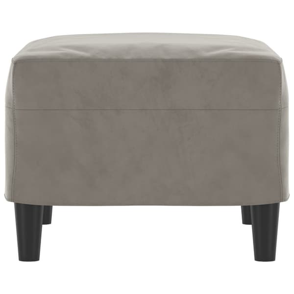 Fotpall ljusgrå 60x50x41 cm sammet