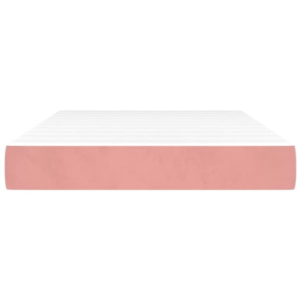 Pocketresårmadrass medium rosa 120x200x20 cm sammet