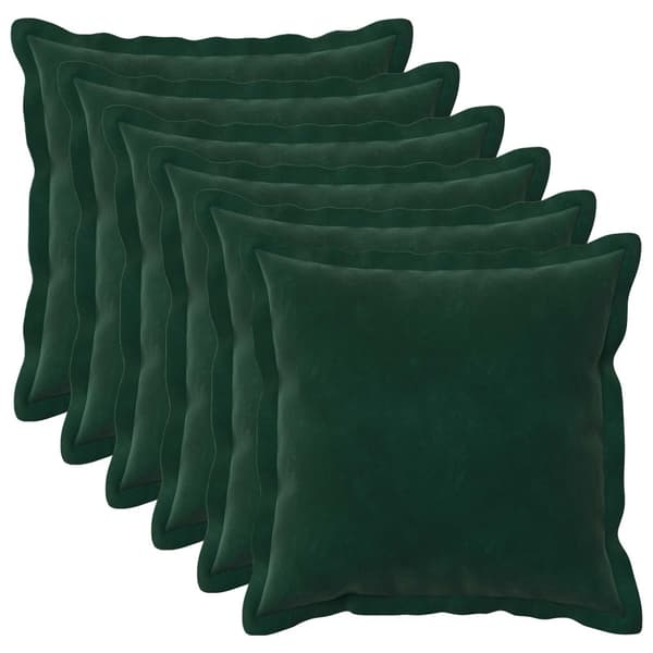 Kuddöverdrag 6 st HOUTEN Mörkgrön 35 x 35 cm Sammet