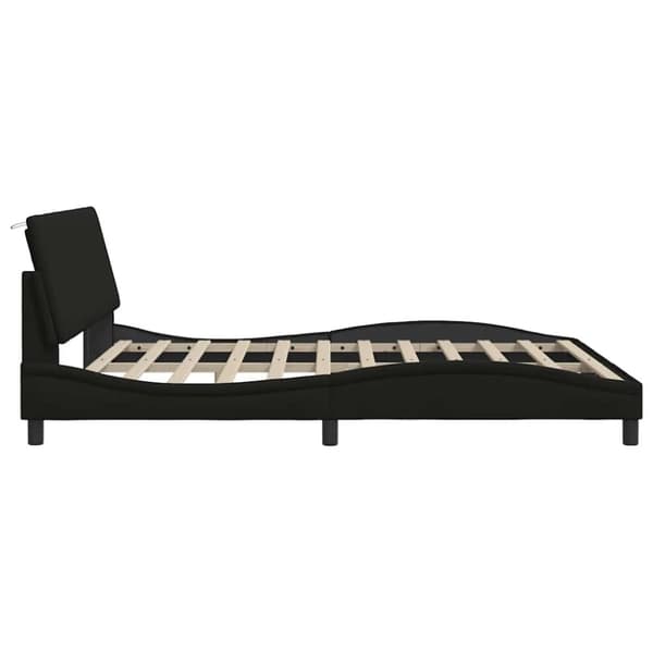 Bed Frame without Mattress "Hanko" Black 180x200cm Fabric