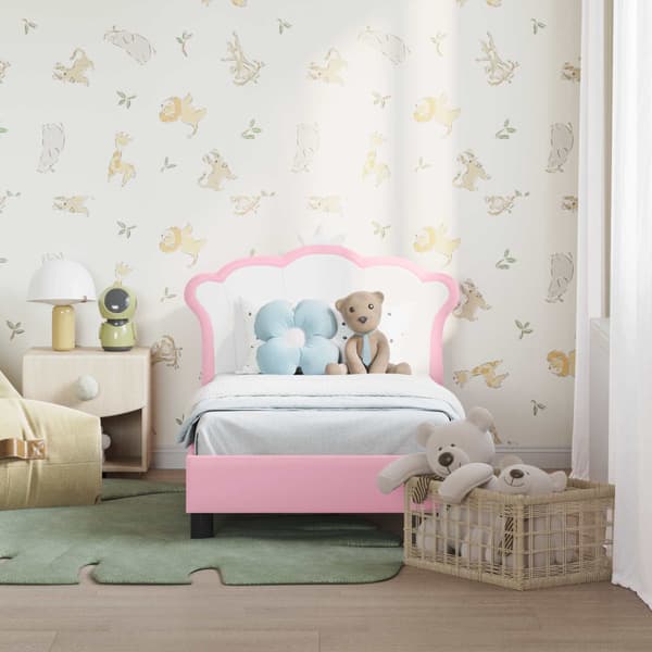 Sängram för småbarn med huvudgavel Rosa 70 x 140 cm PU