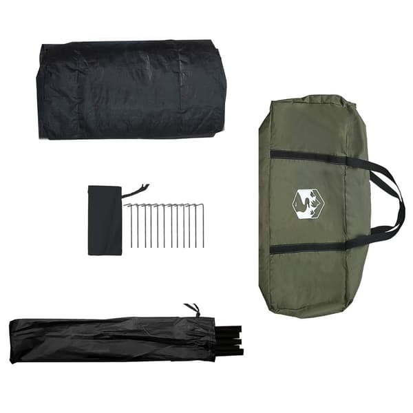 Stuga Tält Armégrön 340 x 246 x 210 cm Polyester / Bomull