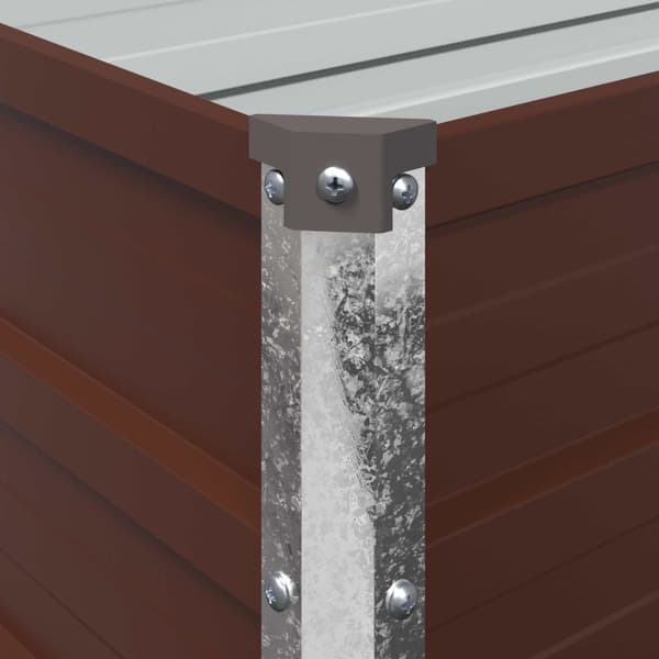Höjd Trädgårdsbädd Brun 320 x 80 x 55 cm kallvalsad stål