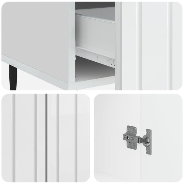 Sideboard Vit högglans 66 x 34,5 x 97 cm Konstruerat trä