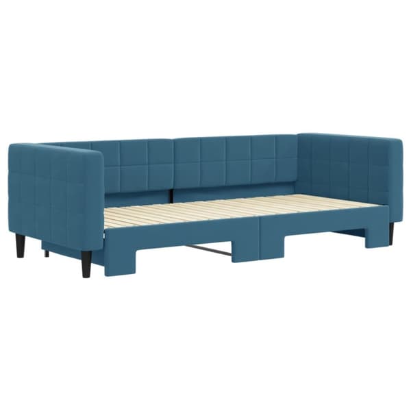 Dagbädd utdragbar blå 90x200 cm sammet