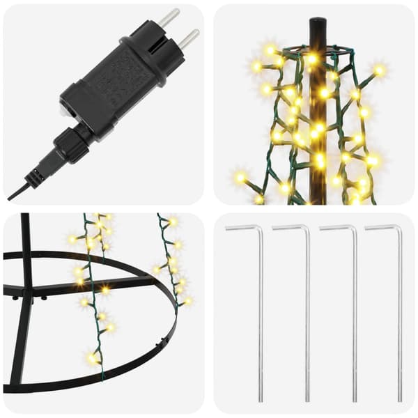 LED Julgran 165 cm 540 LED-lampor Varmvit Stål Svart