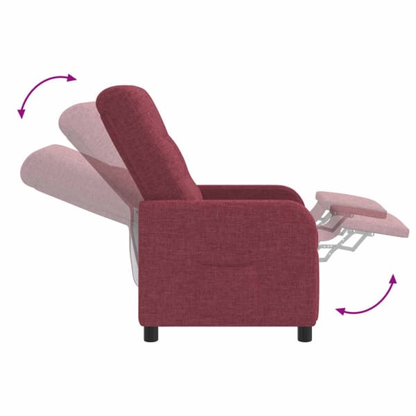 Recliner Vinröd Tyg