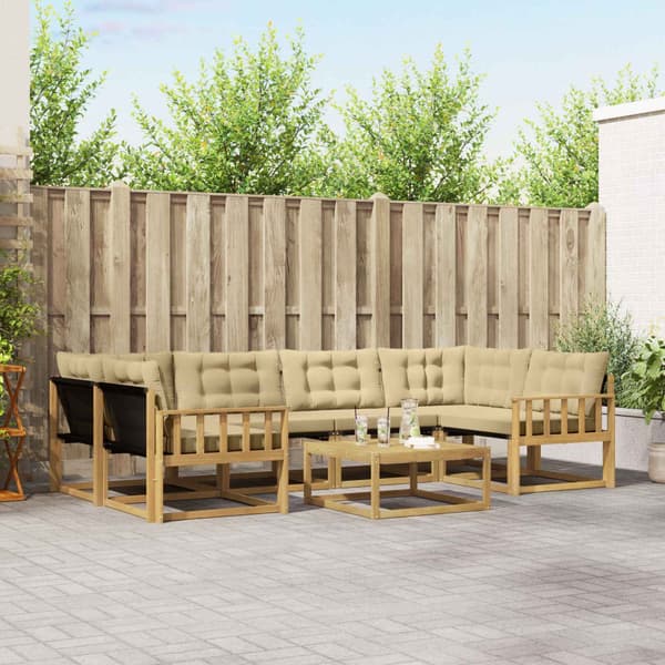 Utomhussoffset 7 pcs Vit och Beige 79 x 79 x 37 cm