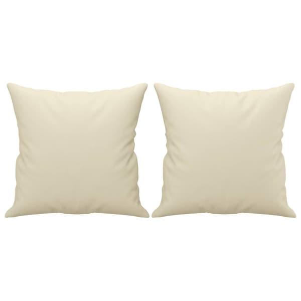 2-sits soffa med prydnadskuddar gräddvit 140 cm konstläder