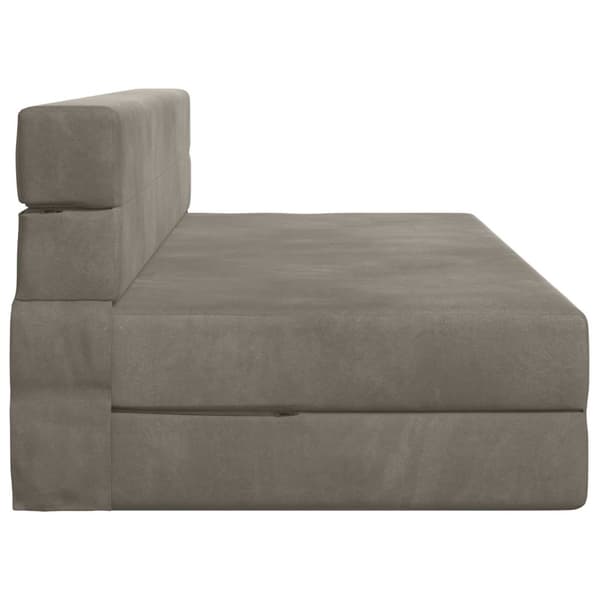 Fällsoffa säng Ljusgrå 203 x 152 x 15 cm Sammet