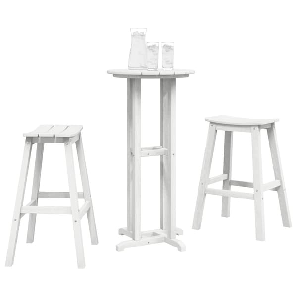 Trädgårds Bar Set 3 pcs Vit HDPE