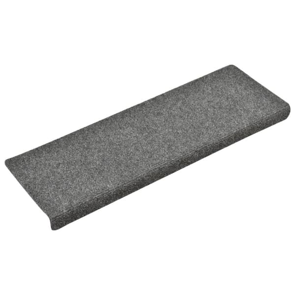 Trappmattor självhäftande 10 st 65x21x4 cm ljusgrå rektangulär kant