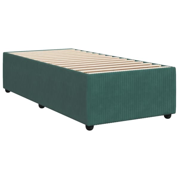 Ramsäng med madrass mörkgrön 90x190 cm sammet
