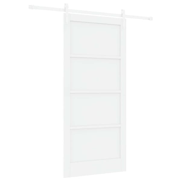 Skjutdörr 93 x 202 cm Konstruerat trä Vit