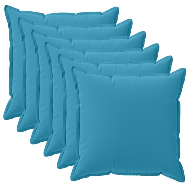 Kuddöverdrag 6 st HOUTEN Ljusblå 45 x 45 cm Polyester