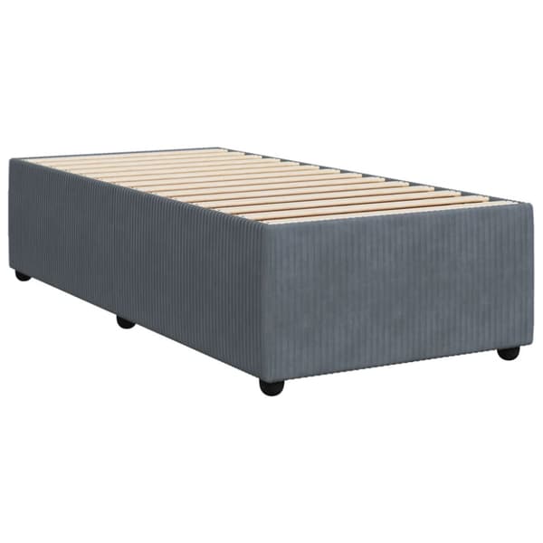 Ramsäng med madrass mörkgrå 80x200 cm sammet