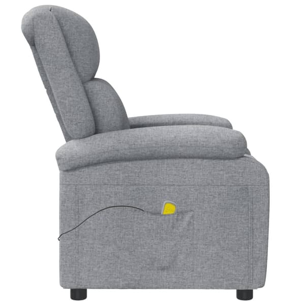 Massagefåtölj ljusgrå tyg