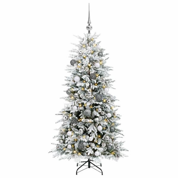 Plast Hingad Julgran 150 cm 150 LED-lampor Varmvit PE & PVC