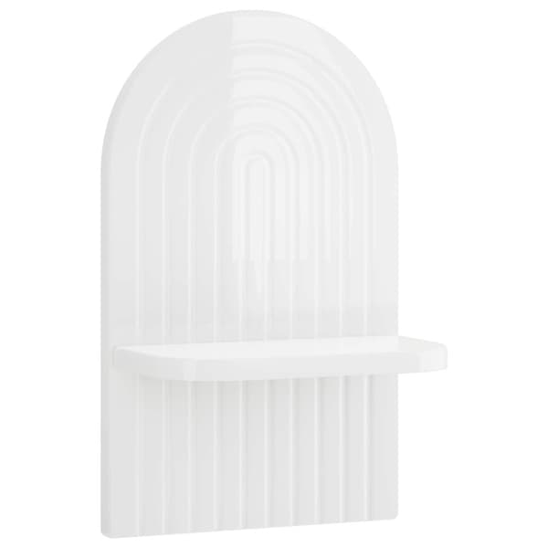 Vägg hylla 2 st Vit högglans 23 x 13,5 x 37,5 cm