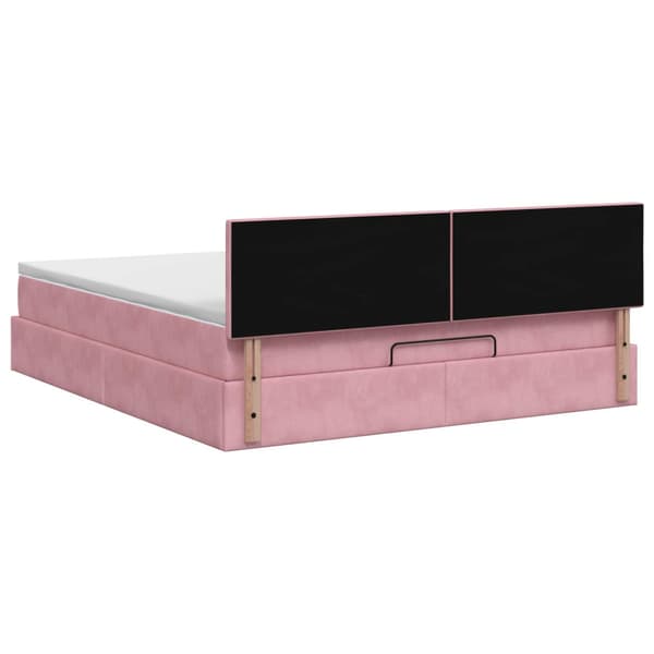 Ottoman säng med madrass Rosa 140 x 190 cm Sammet