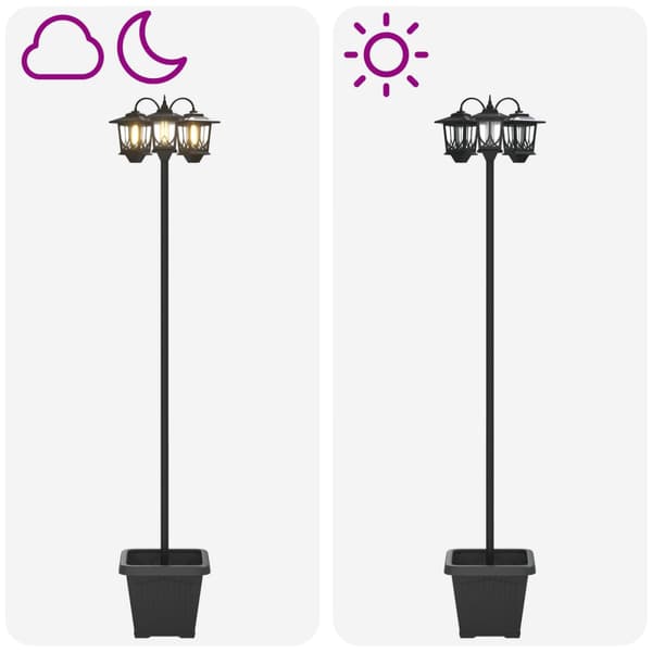 Utomhus Solamp with LED Bulb Svart
