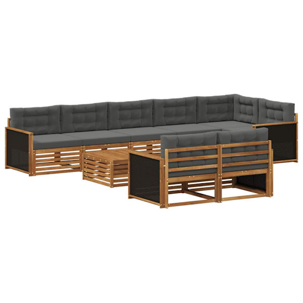 Utomhussoffset med kudde 9 pcs