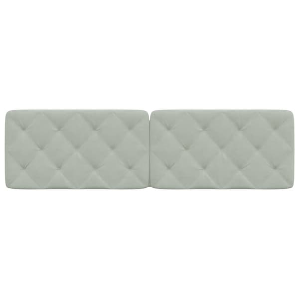 Headboard Cushion Light Grey 180 cm Velvet