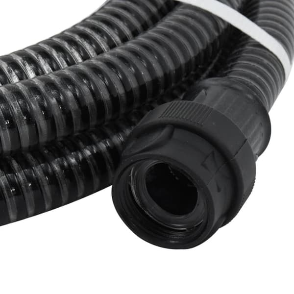 Sugslang med kopplingar mässing svart 1" 4 m PVC