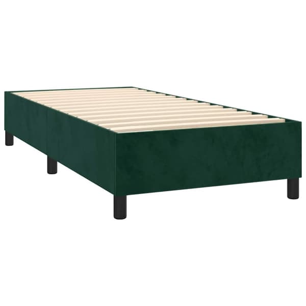 Ramsäng med madrass mörkgrön 90x200 cm sammet