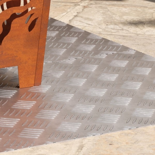 Aluminium Checker Plates 2-pack Antiskid 100x50 cm