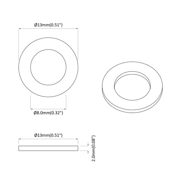 Fjädrande tvätt 2 pcs Vit 13 x 1 mm Järn