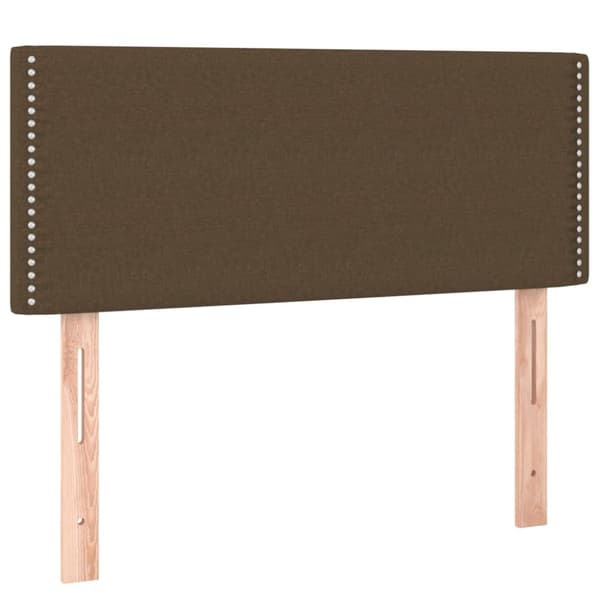 Ramsäng med madrass mörkbrun 100x200 cm tyg