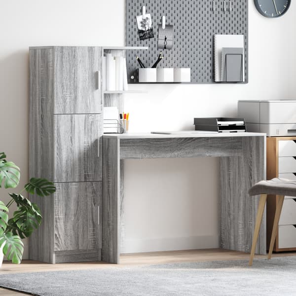 Skrivbord 2 pcs Grå Sonoma