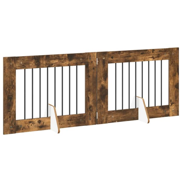Hundgrind med ställningar 2 pcs Rökt ek 80 x 60 cm