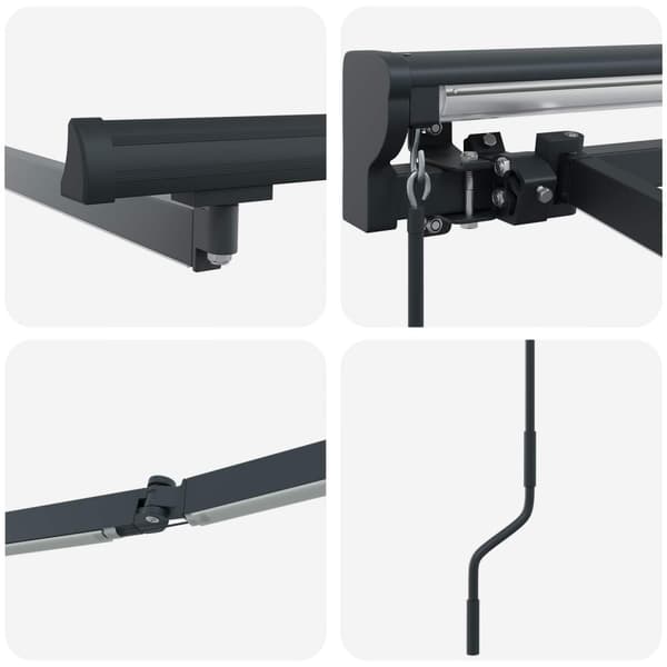 Manuell markisram med LED-lampor Antracit 4,5 × 3,5 m Aluminium