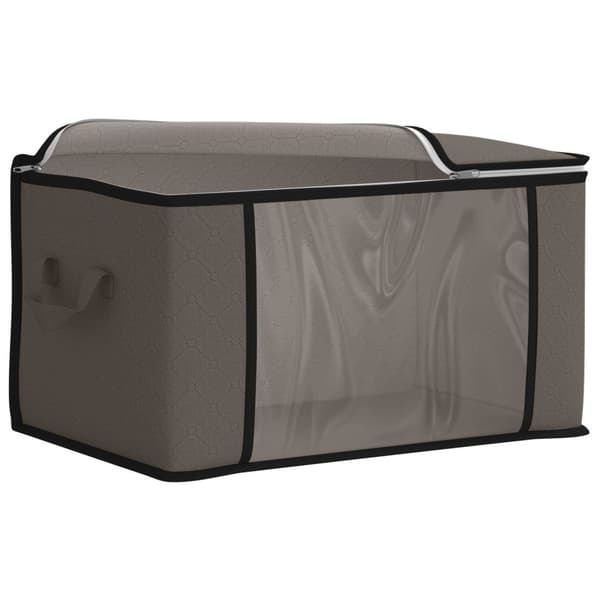 Förvaringslåda med transparent sidofönster 2 pcs Grå