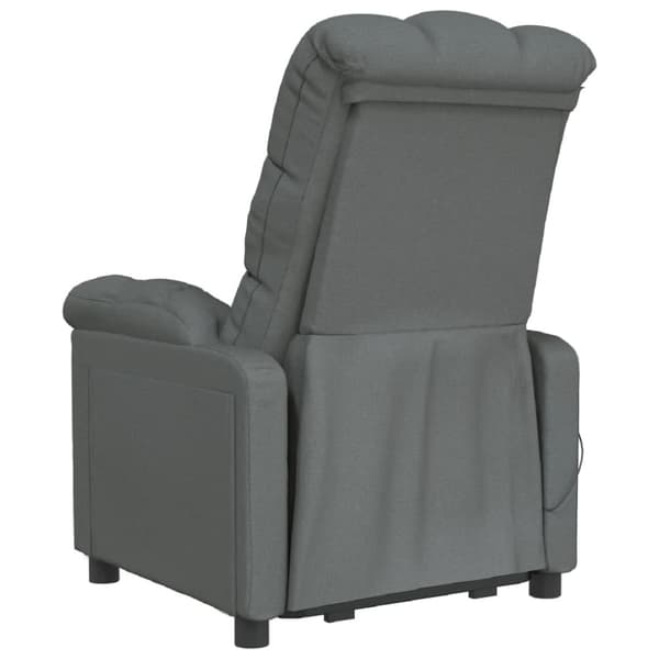Massagefåtölj mörkgrå tyg
