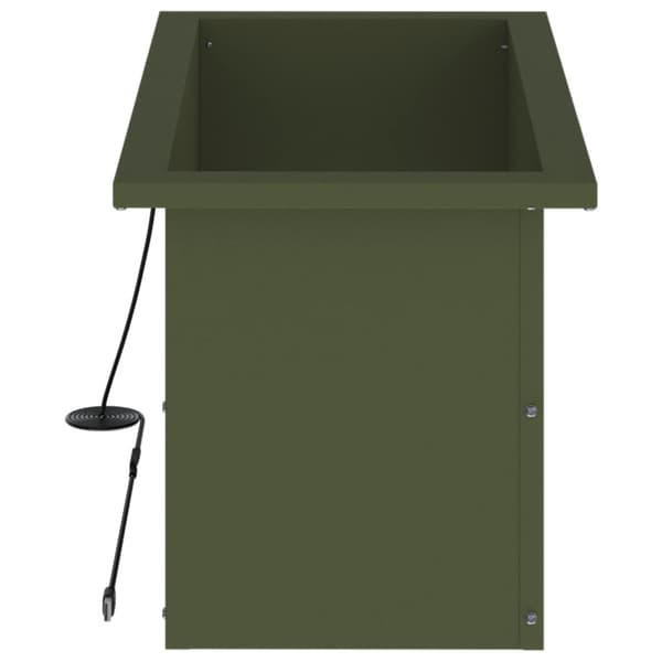 Odlingslåda med LED Olivgrön 30 x 60 x 30 cm Stål