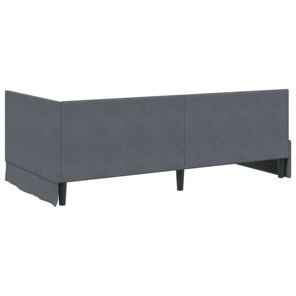 Hörn Sängram med huvudgavel Mörkgrå 100 cm x 200 cm Sammet