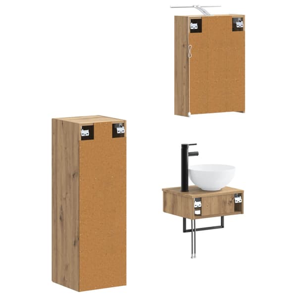 Badrumsskåpsset 4 pcs Artisan-ek 43 x 16 x 62,5 cm