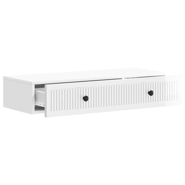 Väggmonterad sidobord Vit högglans 87,5 x 34,5 x 17 cm
