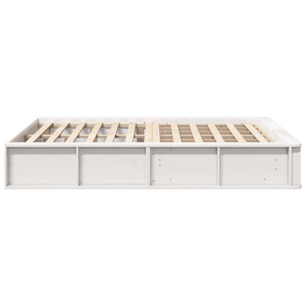 Sängram Vit 135 x 190 cm Massiv furu