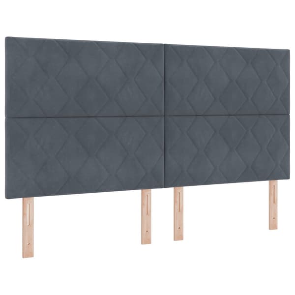 Kontinentalsäng med madrass Mörkgrå 180 x 200 cm Sammet