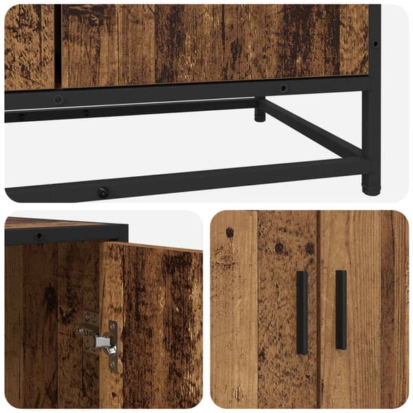 Sideboard Gammalt trä 134 x 35 x 76 cm Konstruerat trä