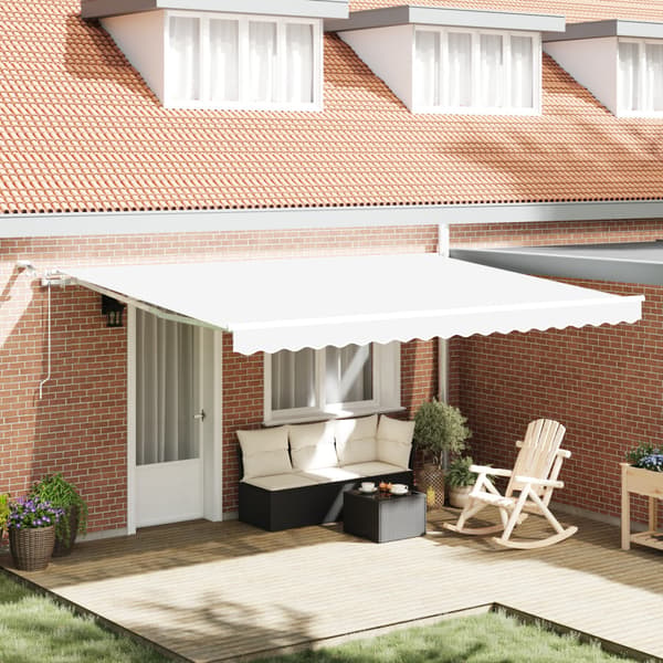 Markis tyg Vit 450 × 350 cm Polyester