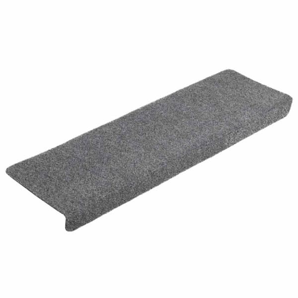 Trappmattor självhäftande 20 st 65x21x4 cm ljusgrå rektangulär kant