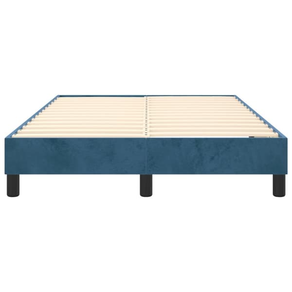 Boxspring-sängram mörkblå 120x200 cm sammet